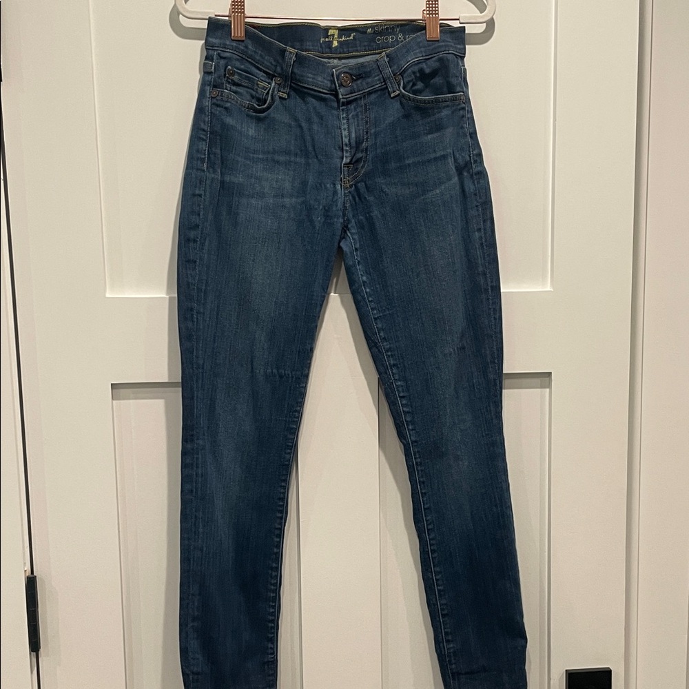 7 For All Mankind Skinny Crop and Roll Jeans